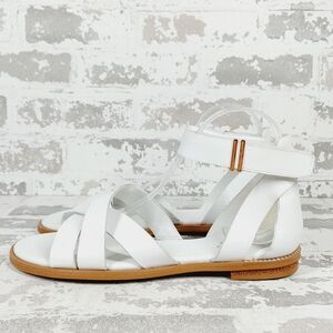 Franco Sarto White Leather Strappy Sandals